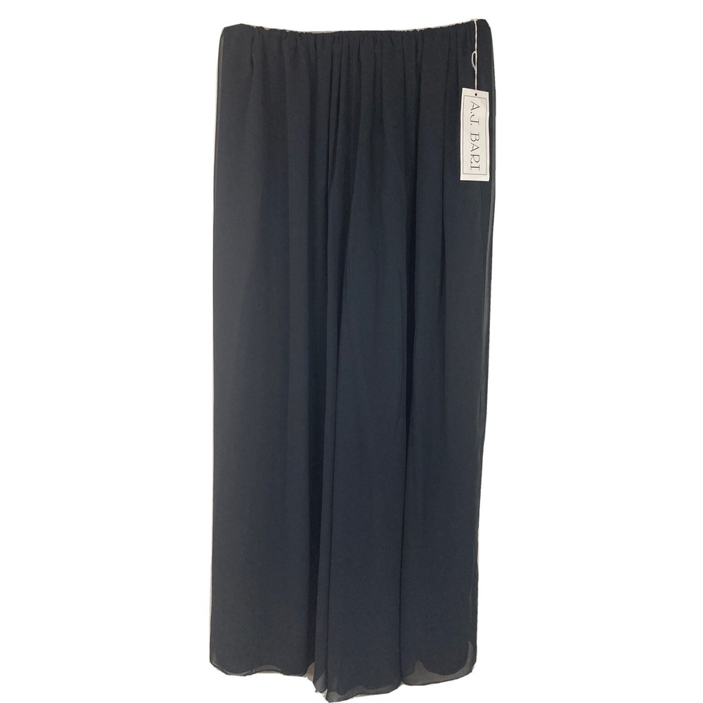 VTG Women's AJ Bari Black Chiffon Palazzo Pants Size 10 NWT NOS‎ Lord & Taylor